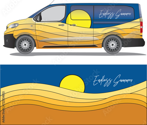 Car wrap decal vector illustration