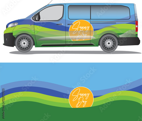 Car wrap decal vector illustration