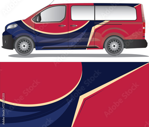 Car wrap decal vector illustration