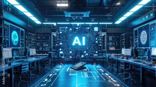 AI  Artificial Intelligence concept  High Tech Lab  futuristic and technological innovation background