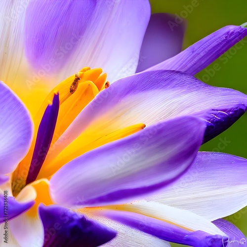 Close up of a purple flower - crocus. Made by AI