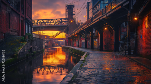 Uk England Manchester canal and bridges photo