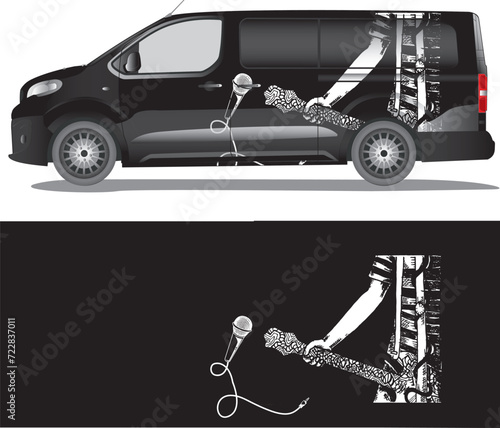 Car wrap decal vector illustration