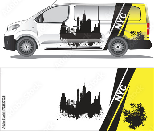 Car wrap decal vector illustration