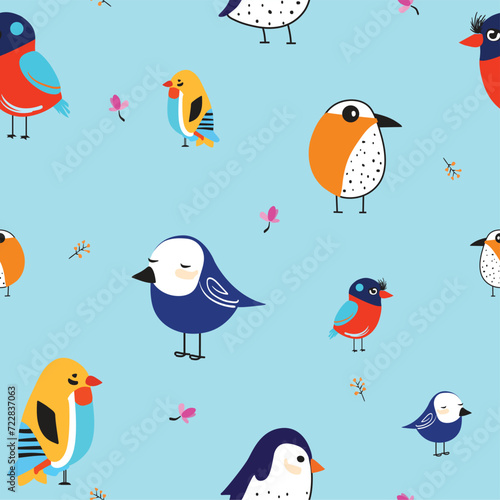 fancy birds, line art, graphics, cartoon birds, vector illustration.pattern, wallpaper.