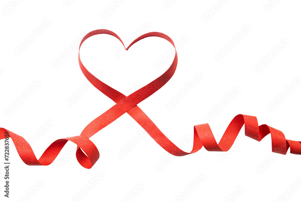 Heart ribbon. Love symbol. Transparent PNG