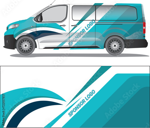 Car wrap decal vector illustration
