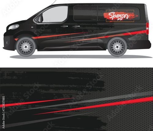 Car wrap decal vector illustration
