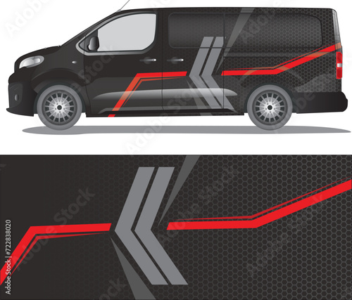 Car wrap decal vector illustration