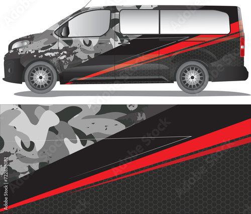 Car wrap decal vector illustration