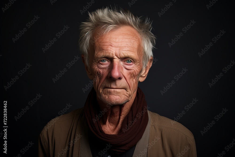 Portrait of an elderly man with a sad expression on his face. Portrait of an elderly man with a sad expression on his face.