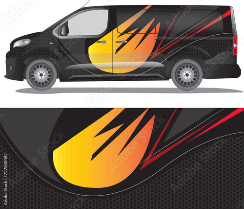 Car wrap decal vector illustration