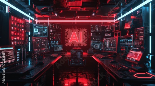 AI  Artificial Intelligence concept  High Tech Lab  futuristic and technological innovation background