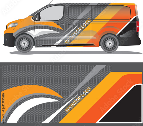 Car wrap decal vector illustration