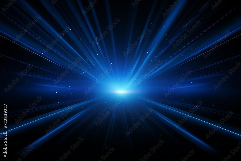 Blue light effect with bright starburst on black background vector illustration Blue light effect with bright starburst on black background vector illustration