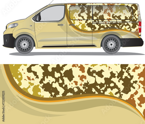 Car wrap decal vector illustration