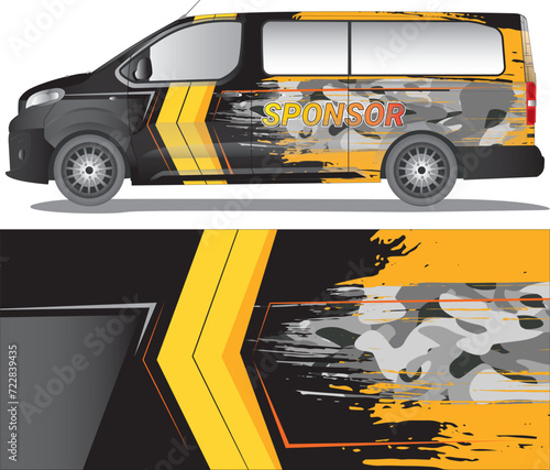 Car wrap decal vector illustration