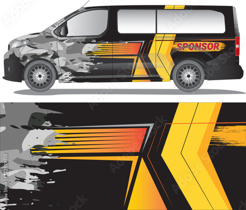 Car wrap decal vector illustration