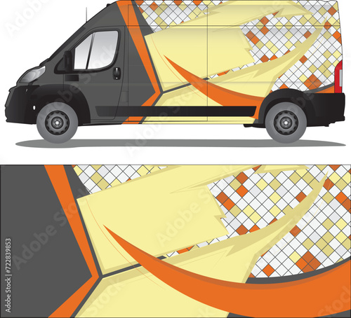 Car wrap decal vector illustration