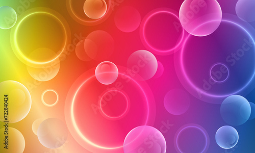 Morph Background Gradient Colorful with Circle Shape Glass Effect.