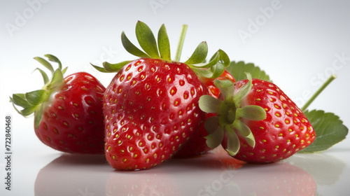 Fresh strawberries on a white background selective AI. Generative AI 