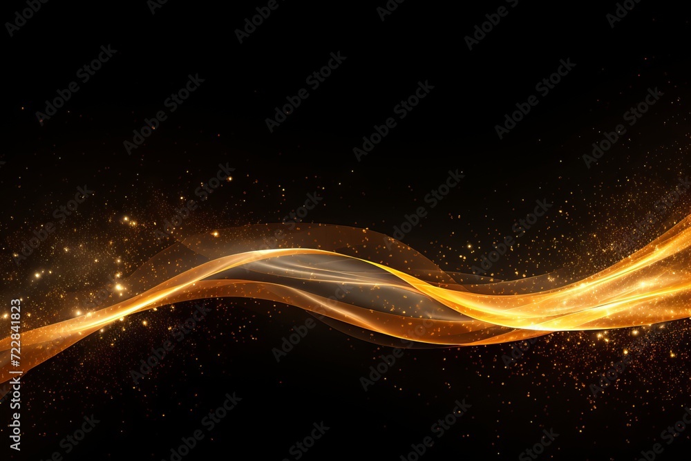 Glittering yellow light bokeh effect on dark background - abstract art Glittering yellow light bokeh effect on dark background - abstract art