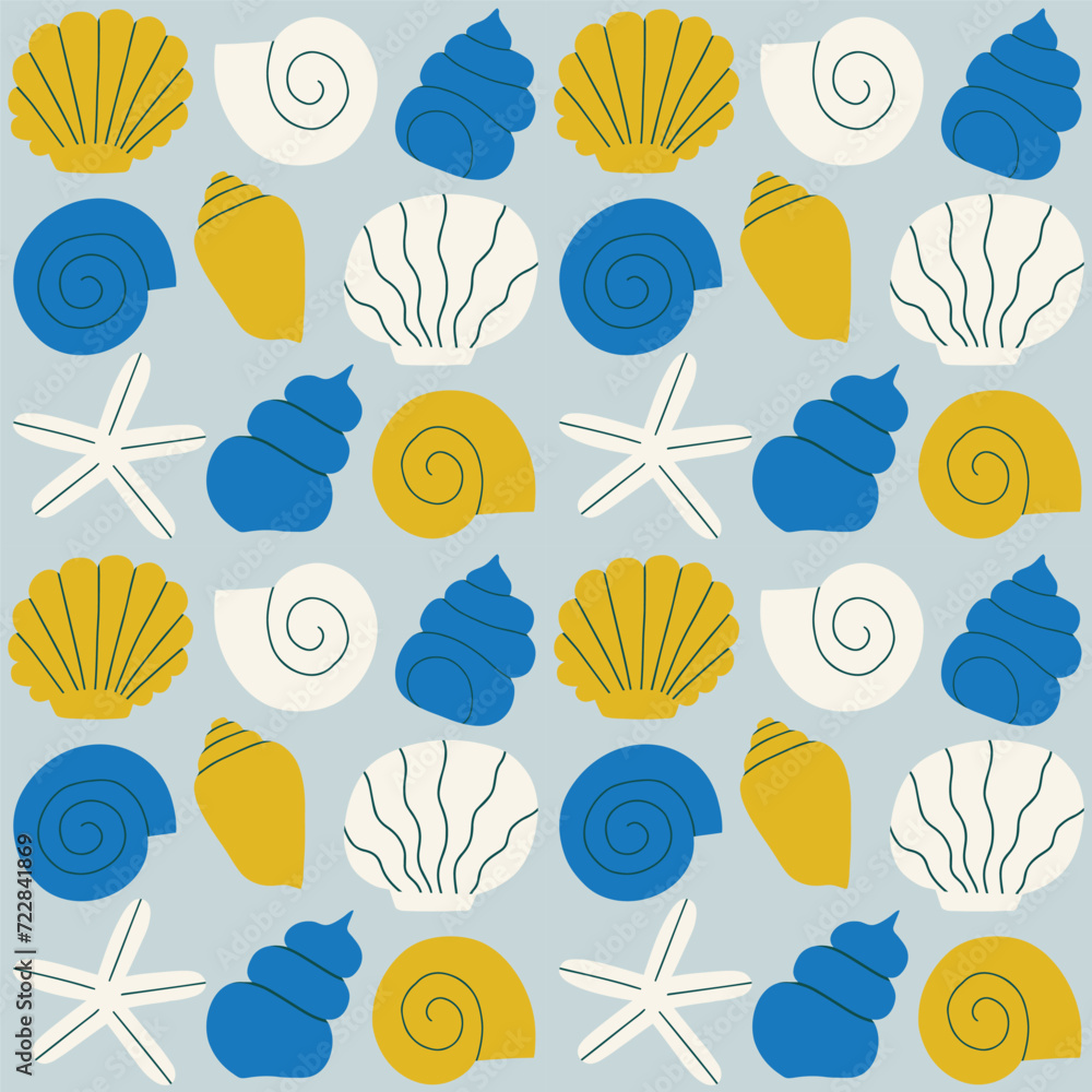 Cute Shell Patterns Vecteur Stock Cute and simple vector pattern with different Sea Shells ...