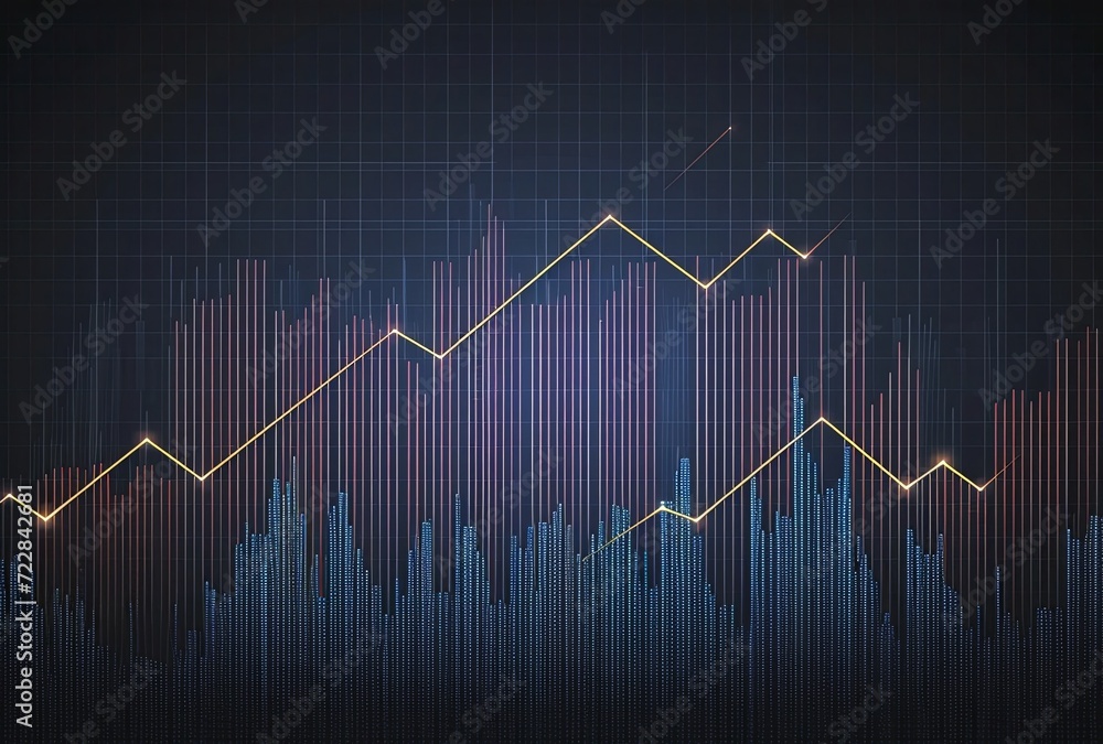 Graph background with pointing up pointing down Stock illustration Market with balanced components and technology as an important component Graph background with pointing up pointing down Stock illustration Market with balanced components and technology as an important component
