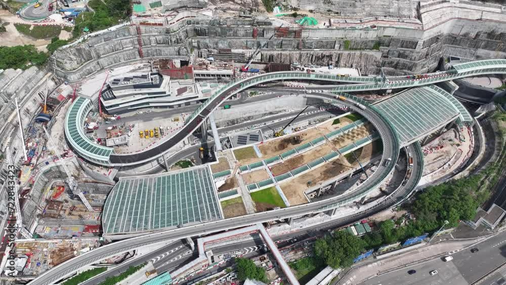 Drone Aerial Skyview in Tseung Kwan O Lam Tin Tunnel Interchange ...