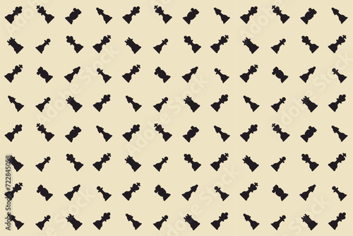 Chess Board and Chessmen Seamless Pattern. Board Game Sport Championship Background with Chess Pieces on Chessboard.