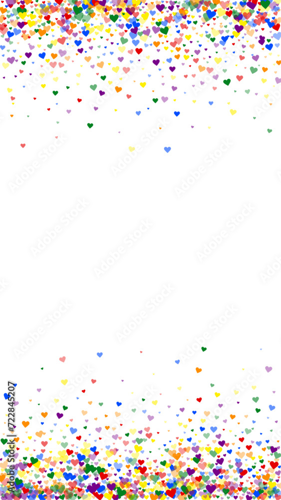 Rainbow colored scattered hearts. LGBT valentine Rainbow colored scattered hearts. LGBT valentine