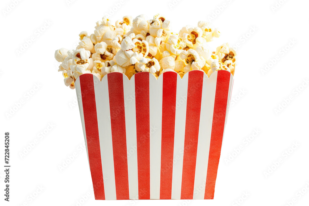 Delicious cinema popcorn in a cardboard box, cut out - stock png.
