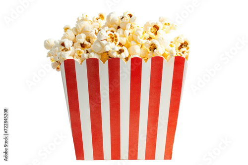 Delicious cinema popcorn in a cardboard box, cut out - stock png.
