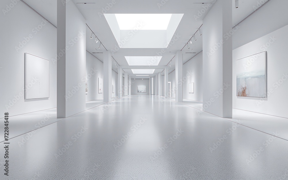 Fototapeta premium Blank white exhibition hall.