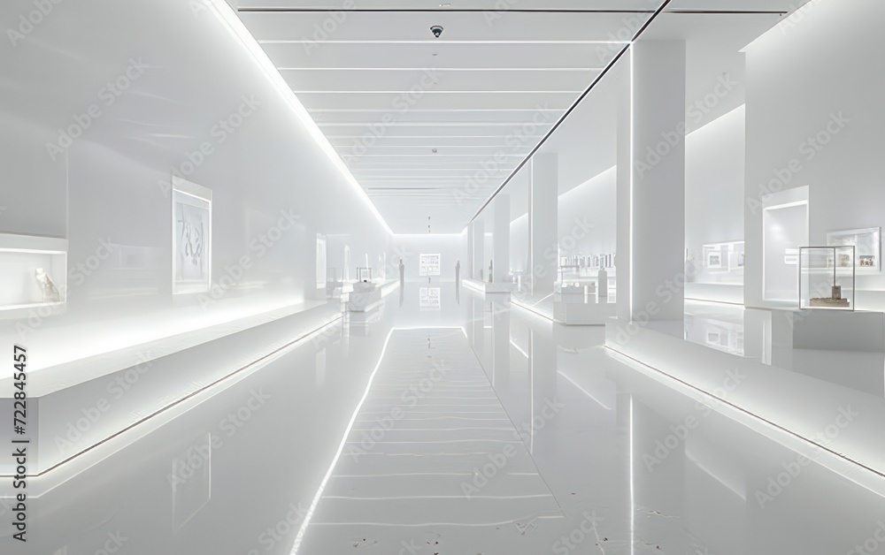 Blank white exhibition hall. Blank white exhibition hall.