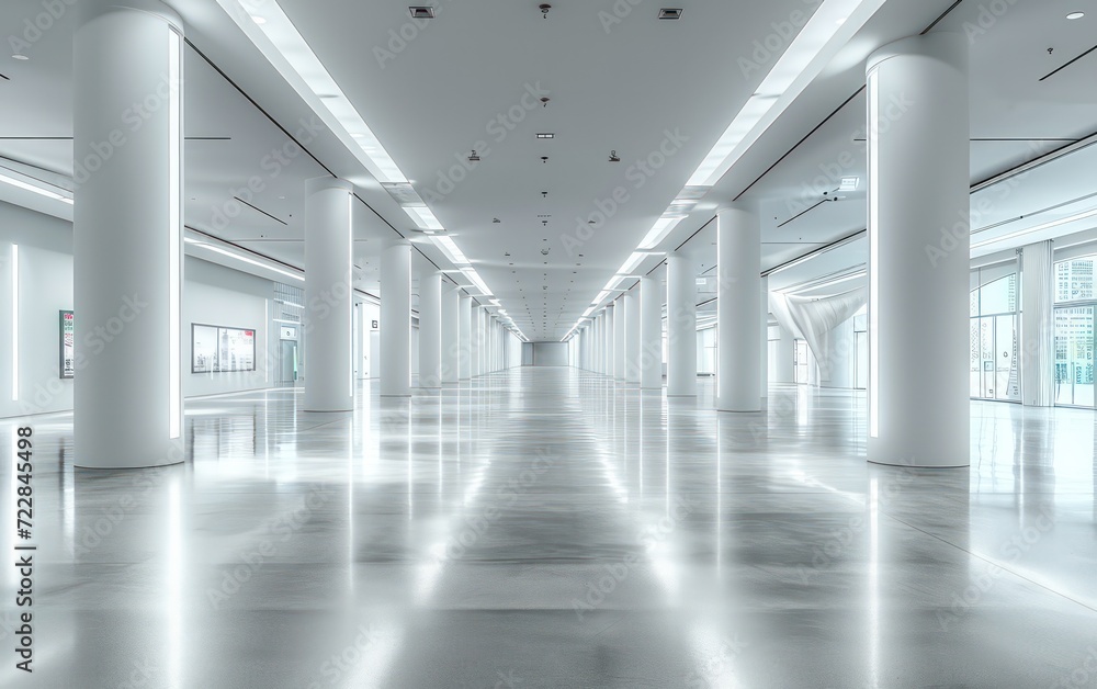 Blank white exhibition hall.