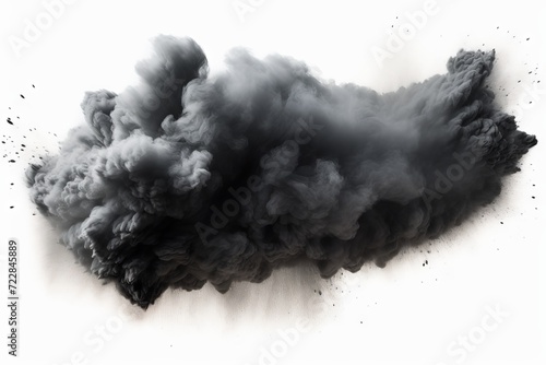 Realistic black dust cloud over white background