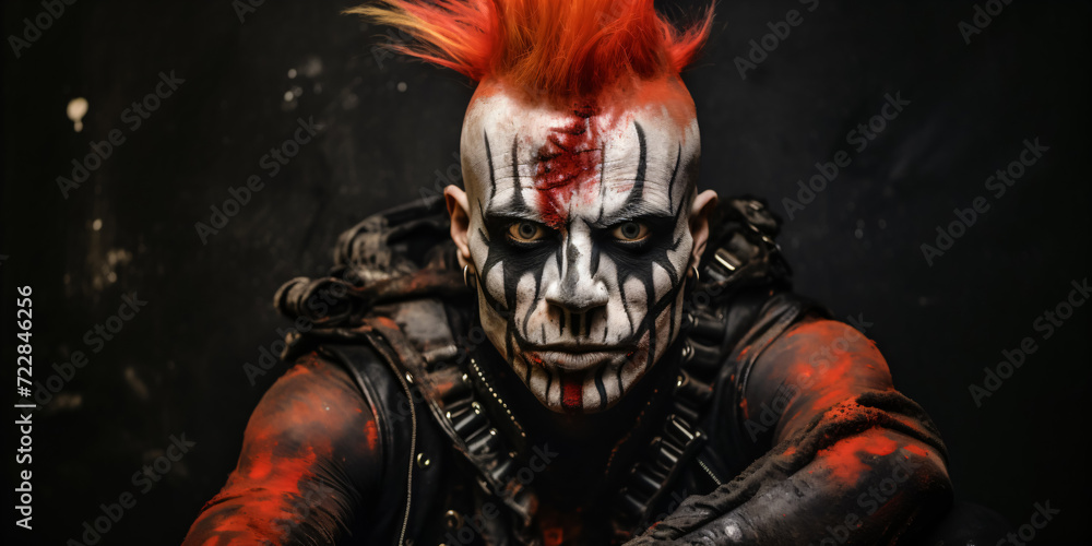 evil retro punk with mohawk hairstyle evil retro punk with mohawk hairstyle