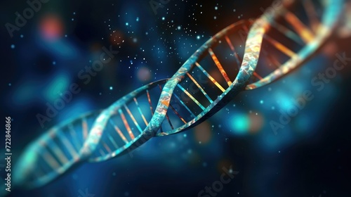Double helix microscopic illustration. DNA molecules manipulate human genetics. Genetic mutation concept.