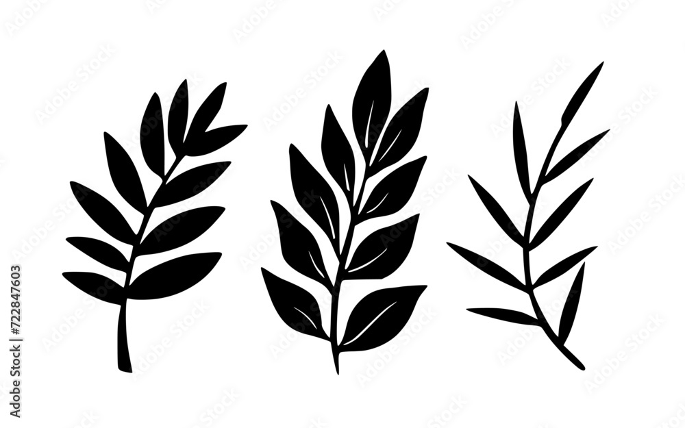 Leaves vector clipart. Spring illustration.