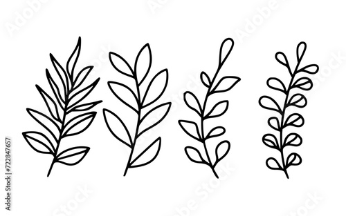 Leaves vector clipart. Spring illustration.