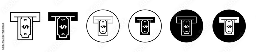 atm cash vector icon set collection. atm cash Outline flat Icon. atm cash vector icon set collection. atm cash Outline flat Icon.