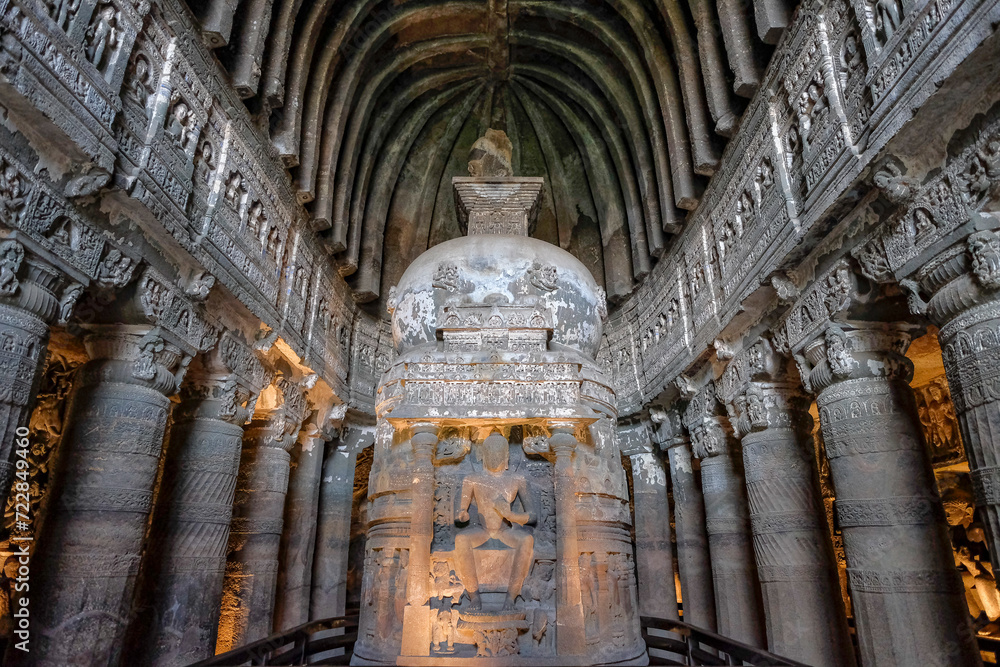 The Ajanta Caves are rock-cut Buddhist cave monuments in Ajanta, Aurangabad district, Maharashtra, India.