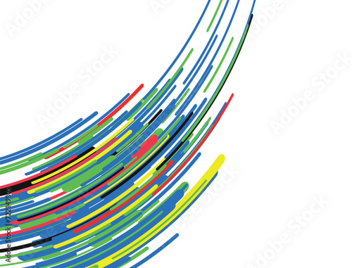 Curved colored lines on a white background.