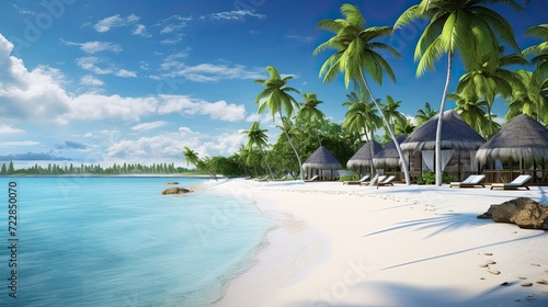 Emerald waters and inviting white sandy beaches  offering a serene environment for peaceful contemplation. Tranquil ambiance  emerald waters  white sandy beaches. Generated by AI.