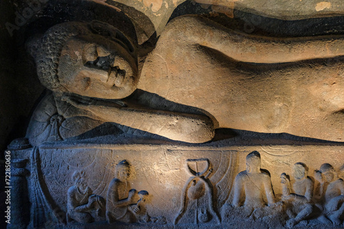 The Ajanta Caves are rock-cut Buddhist cave monuments in Ajanta, Aurangabad district, Maharashtra, India.