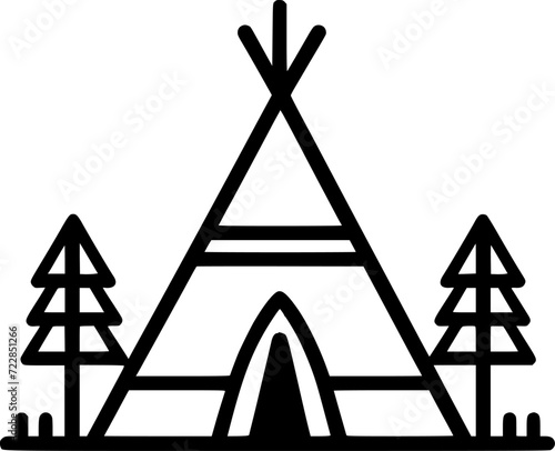 Indian tepee filled outline icon, line vector sign, linear colorful sign, symbol, vector, art