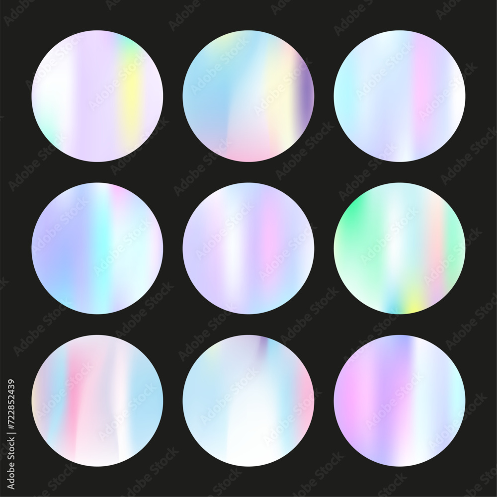 Hologram abstract backgrounds set. Holographic gradient. Hologram abstract backgrounds set. Holographic gradient.
