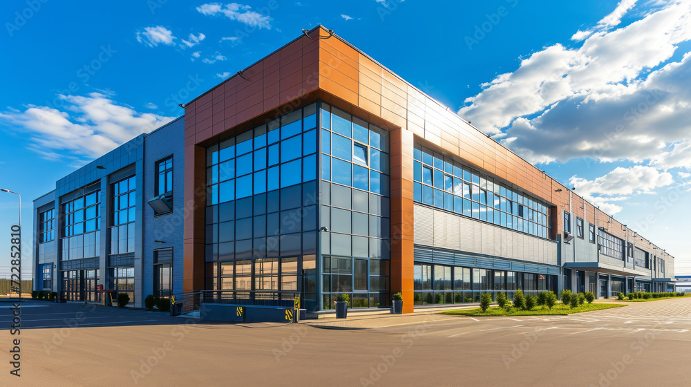 Modern Distribution office or logistic Center from outside Modern Distribution office or logistic Center from outside