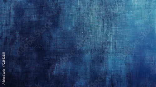 indigo blue, dark blue ocean blue abstract vintage background for design. Fabric cloth canvas texture. Color gradient, ombre. Rough, grain. Matte, shimmer 